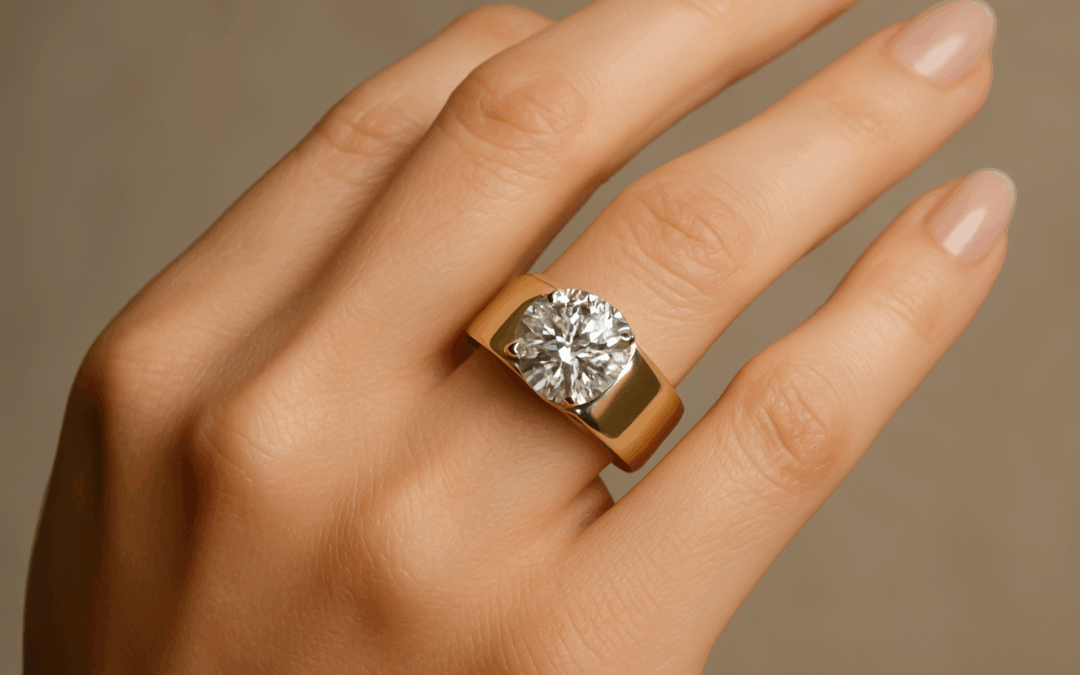 Chunky Bands & Wide Settings: Bold 4-Carat Statements